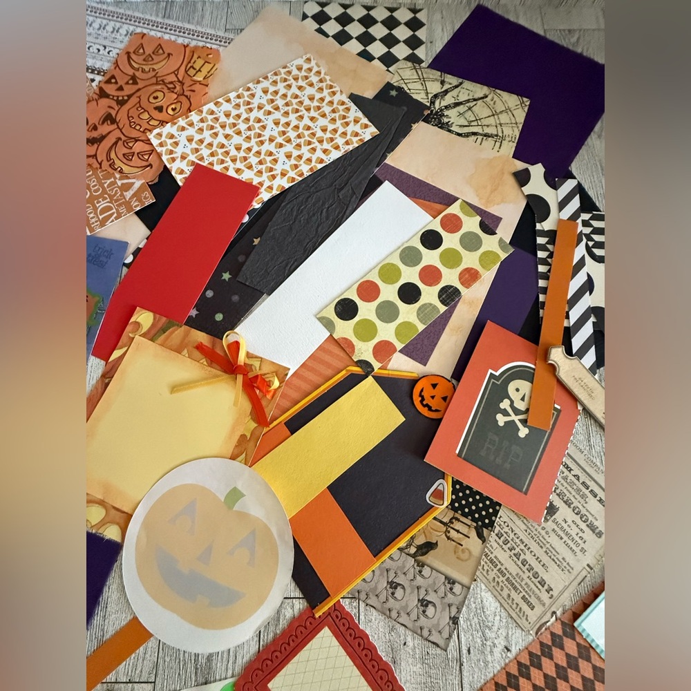 Junk Journal Ephemera Halloween Theme over 100 pieces includes small blank book - Picture 3 of 11